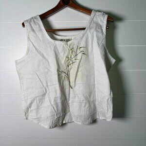 NWT: Nomadic Traders Hand Painted Bamboo Linen Blend Tank Top XL Women's
